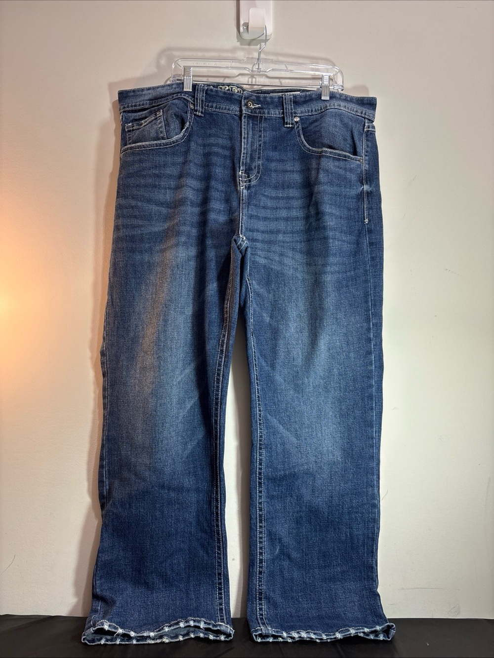 T K Axel Men's Classic Straight Fit Jeans in Medium Blue. J-86